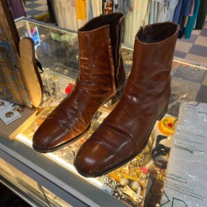 Photo detail:BEAUTIFUL! 1970S-80S COGNAC LEATHER CHELSEA BOOTS SIDE ZIP