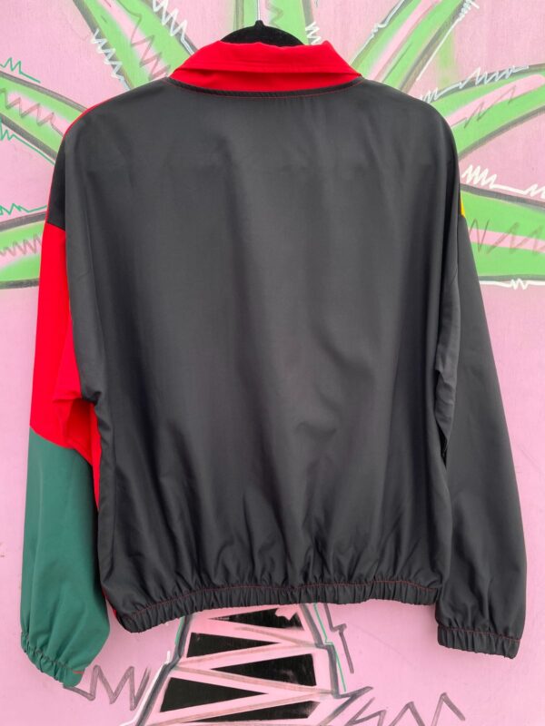 RASTA COLOR BLOCK SNAP BUTTON WINDBREAKER JACKET