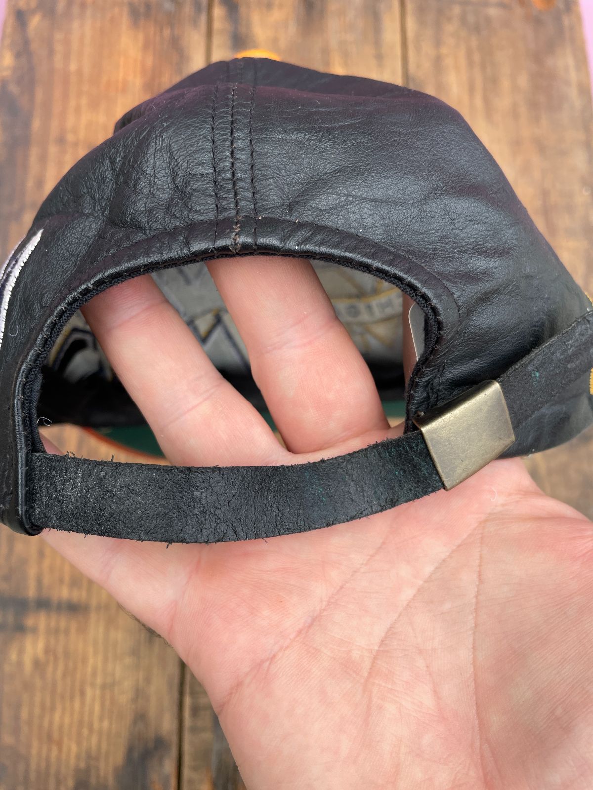 1990S EMBROIDERED MICHIGAN LEATHER 2-TONE CAP