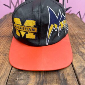 Photo detail:1990S EMBROIDERED MICHIGAN LEATHER 2-TONE CAP