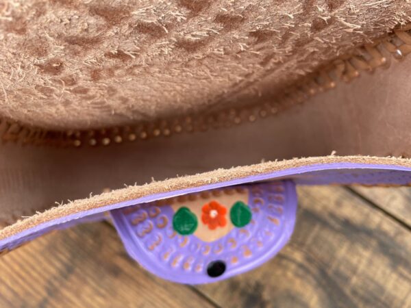 CUTE! HAND PAINTED EMBOSSED LEATHER CROSSBODY SHOULDER BAG - JUANITA