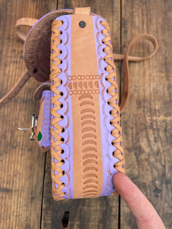 CUTE! HAND PAINTED EMBOSSED LEATHER CROSSBODY SHOULDER BAG - JUANITA