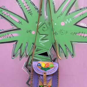 Photo detail:CUTE! HAND PAINTED EMBOSSED LEATHER CROSSBODY SHOULDER BAG - JUANITA