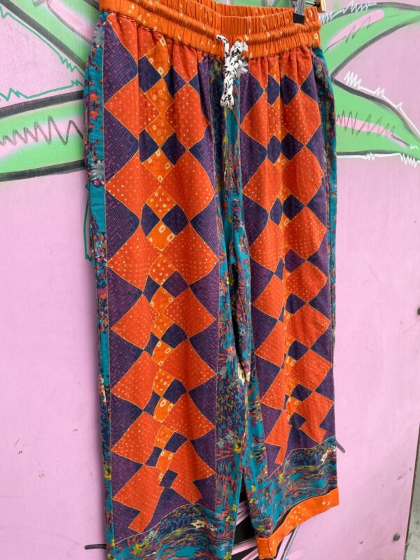 NWT 100% COTTON FUNKY PRINTED PATCHWORK & EMBROIDERED PANTS