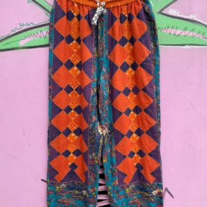 Photo detail:NWT 100% COTTON FUNKY PRINTED PATCHWORK & EMBROIDERED PANTS