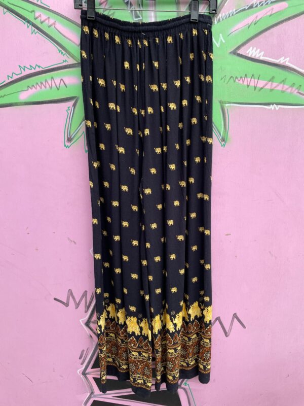 ELEPHANT PRINT WIDE LEG RAYON BEACH PANTS