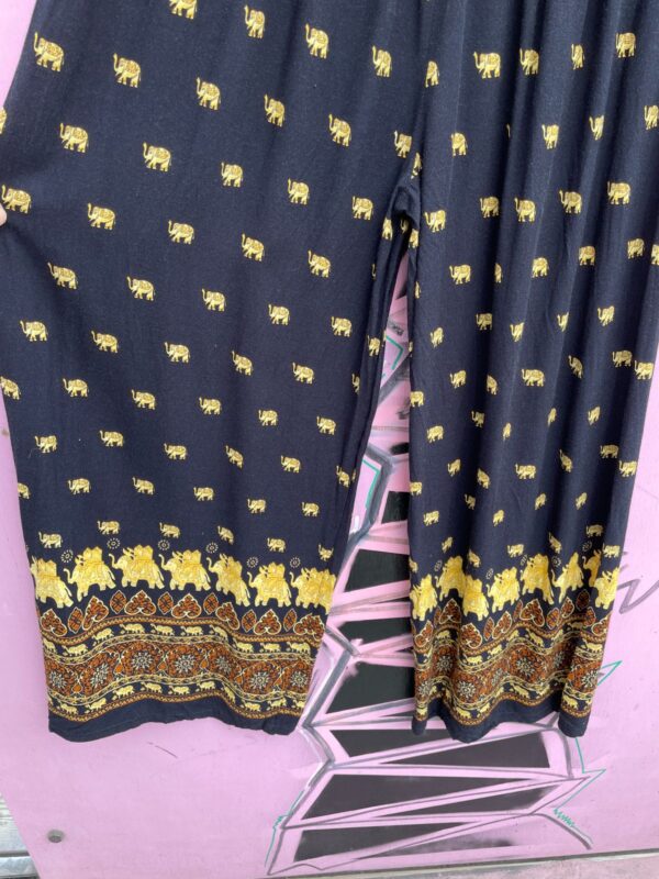 ELEPHANT PRINT WIDE LEG RAYON BEACH PANTS