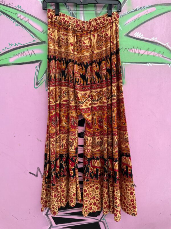 100% COTTON INDIAN BLOCK PRINT SUPER WIDE LEG PANTS ELASTIC WAIST