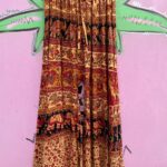 100% COTTON INDIAN BLOCK PRINT SUPER WIDE LEG PANTS ELASTIC WAIST