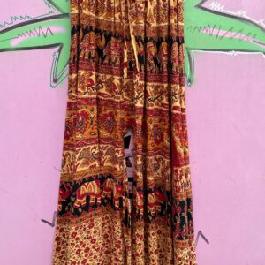 Photo detail:100% COTTON INDIAN BLOCK PRINT SUPER WIDE LEG PANTS ELASTIC WAIST