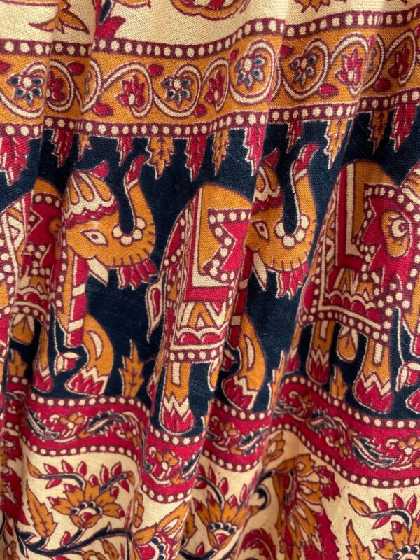 100% COTTON INDIAN BLOCK PRINT SUPER WIDE LEG PANTS ELASTIC WAIST