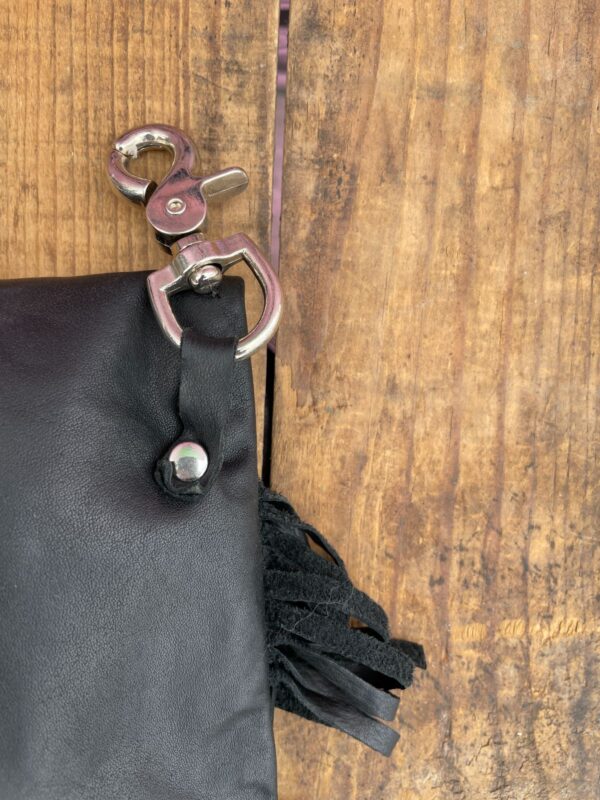 *AS-IS* FRINGED LEATHER LARGE CONCHO BELT HIP BAG POUCH FANNY PACK