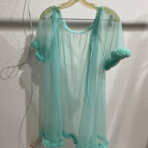 Photo detail:*AS-IS* 1960S SHEER RUFFLED LINGERIE NIGHTGOWN ROBE