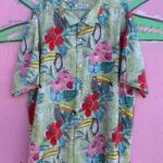 GORGEOUS! COLORFUL TROPICAL TOUCAN PRINT LINEN HAWAIIAN SHIRT