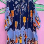 100% SILK BOLD HAWAIIAN LUAU TIKI TORCH PRINT HAWAIIAN SHIRT, COCONUT BUTTONS