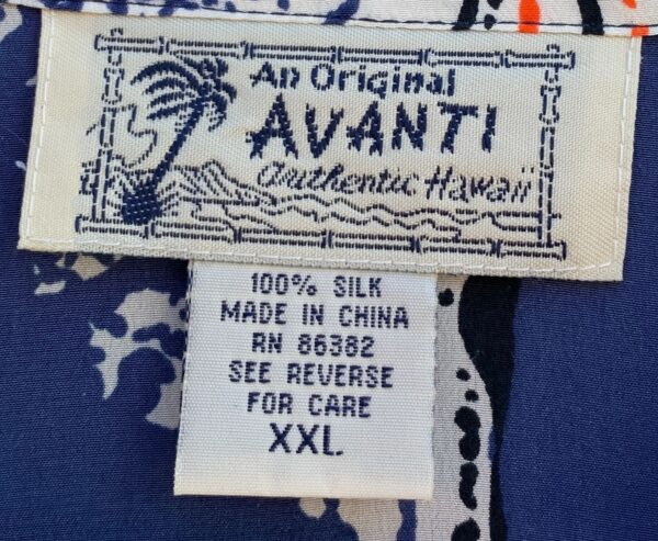 100% SILK BOLD HAWAIIAN LUAU TIKI TORCH PRINT HAWAIIAN SHIRT, COCONUT BUTTONS