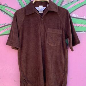 Photo detail:DEADSTOCK 1970S VERTICAL STRIPED TERRY CLOTH COLLARED POCKET SHIRT NWT NOS