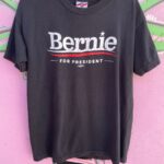 BERNIE T-SHIRT POLITICAL CAMPAIGN GRAPHIC BLACK COTTON