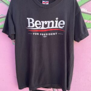 Photo detail:BERNIE T-SHIRT POLITICAL CAMPAIGN GRAPHIC BLACK COTTON