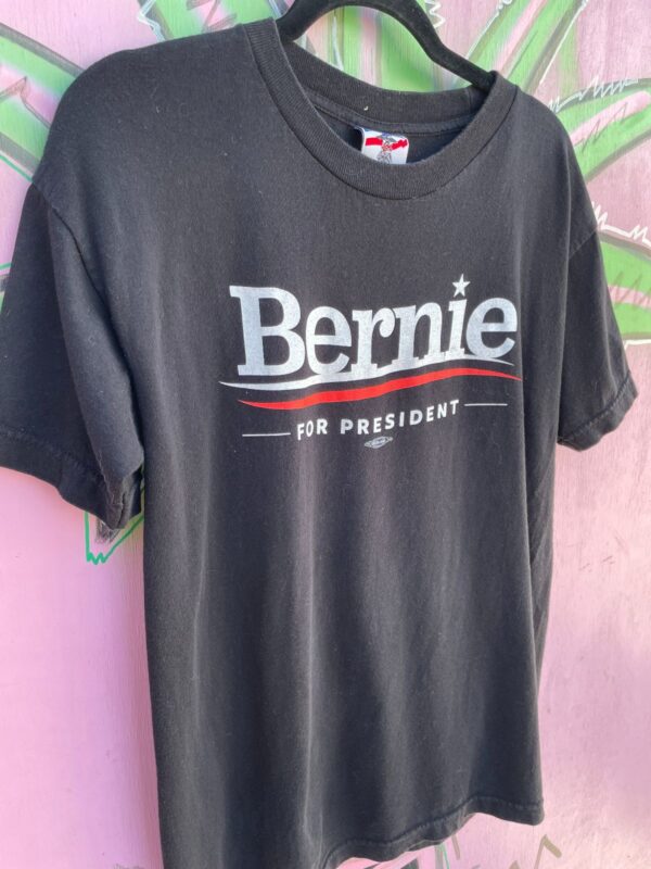 BERNIE T-SHIRT POLITICAL CAMPAIGN GRAPHIC BLACK COTTON