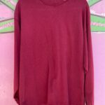 *AS-IS* 1990S MOCK TURTLENECK EMBROIDERED SWOOSH LONG SLEEVE HEAVY COTTON T SHIRT