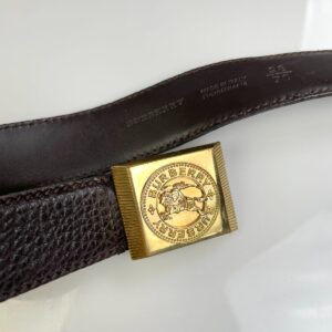 Photo detail:PEBBLED LEATHER DRESS BELT, HEAVY GOLD BUCKLE CLASSIC KNIGHT ICON