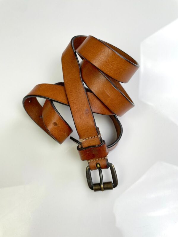 *AS-IS* MADE IN ITALY SKINNY BROWN LEATHER BELT