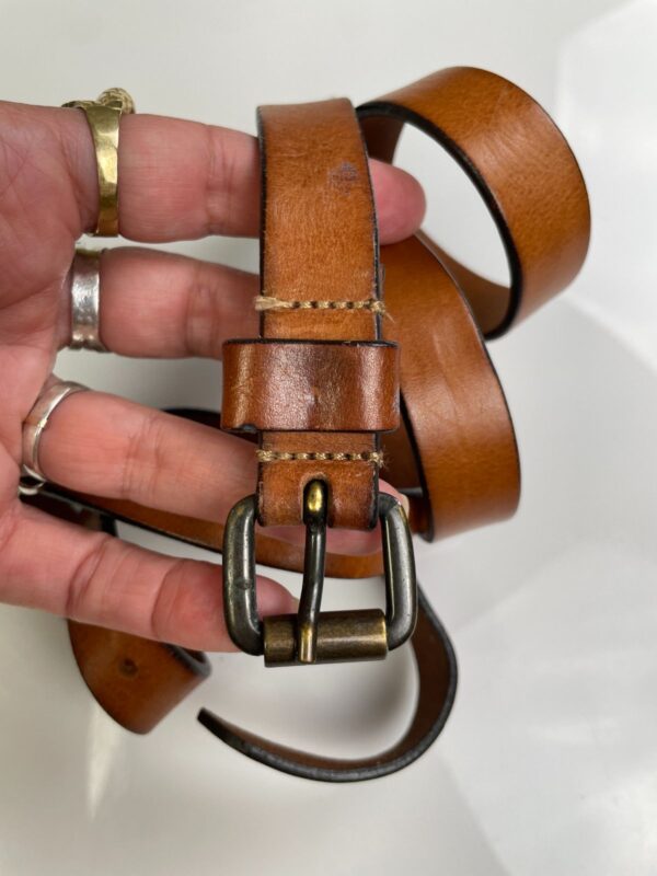 *AS-IS* MADE IN ITALY SKINNY BROWN LEATHER BELT