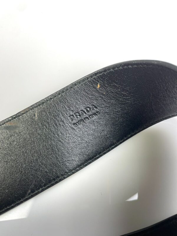 MADE IN ITALY 2-TONE OMBRE WIDE TWO PRONG LEATHER BELT HIGH POLISHED OVAL BUCKLE