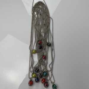 Photo detail:RETRO COLORFUL CAGED MOONGLOW BEADED CHARM BALL CHAIN NECKLACES