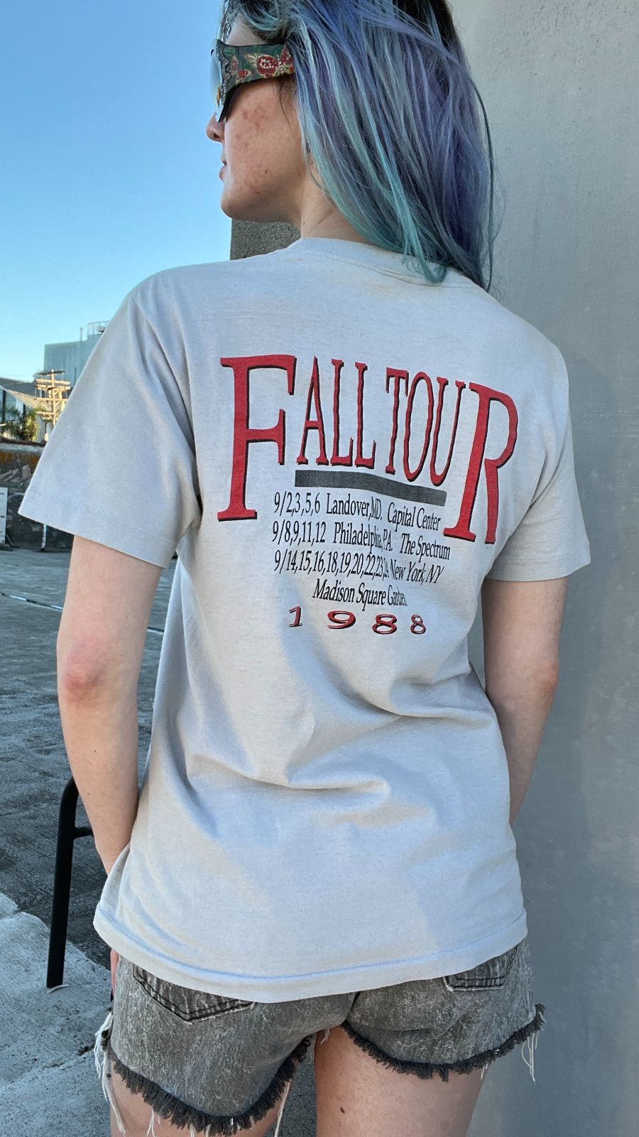 *AS-IS* RARE! 1988 GRATEFUL DEAD FALL TOUR T-SHIRT GRIM REAPER GRAPHIC in GREY