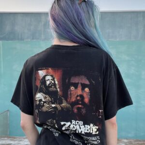 DELTA PERFECTLY FADED ROB ZOMBIE 2002 DEMON SPEEDING TOUR T-SHIRT in BLACK