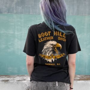 Photo detail:AMERICAN CLASSIC HARLEY DAVIDSON BOOT HILL LEATHER SHOP CHEROKEE NC SINGLE STITCH T-SHIRT