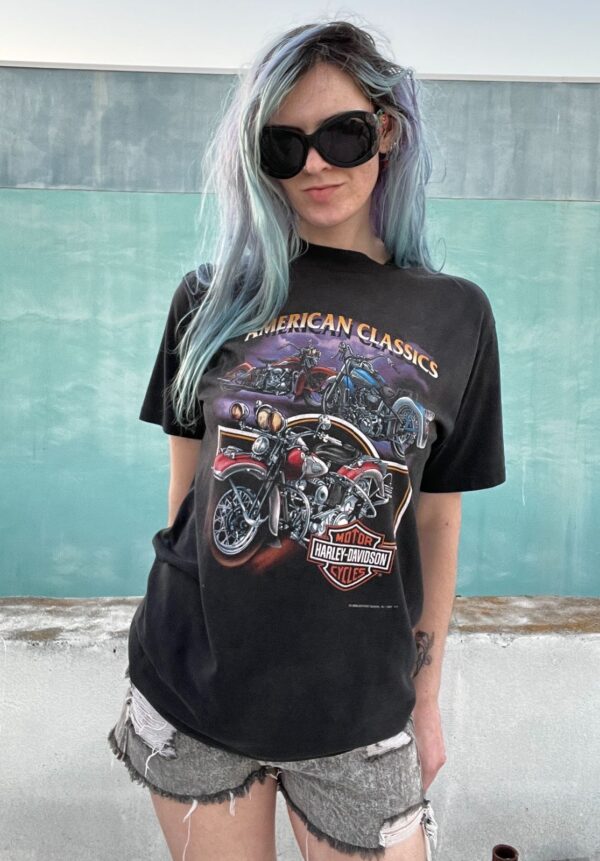 AMERICAN CLASSIC HARLEY DAVIDSON BOOT HILL LEATHER SHOP CHEROKEE NC SINGLE STITCH T-SHIRT