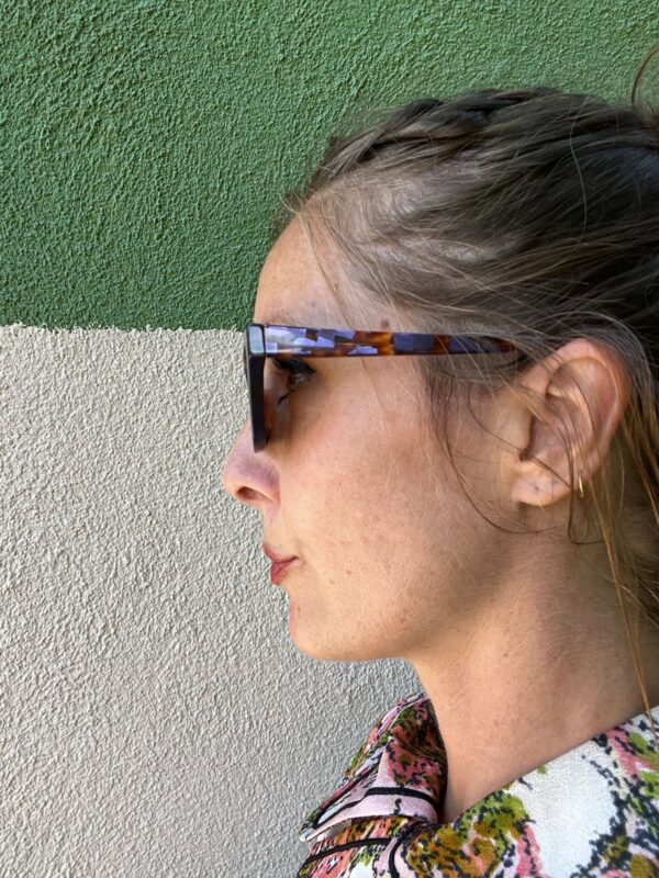 WOW! MADE IN ITALY! CAT-EYE VIOLET SPOTTED TERRAZZO TORTOISE SUNGLASSES