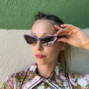 Photo detail:WOW! MADE IN ITALY! CAT-EYE VIOLET SPOTTED TERRAZZO TORTOISE SUNGLASSES