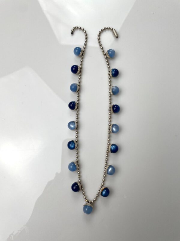 WOW! RETRO 1960S MULTI MOONGLOW BAUBLE CHARM BALL CHAIN NECKLACE