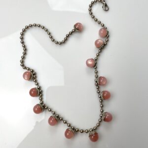 Photo detail:WOW! RETRO 1960S MULTI MOONGLOW BAUBLE CHARM BALL CHAIN NECKLACE
