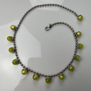 Photo detail:WOW! RETRO 1960S MULTI MOONGLOW BAUBLE CHARM BALL CHAIN NECKLACE