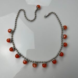 Photo detail:WOW! RETRO 1960S MULTI MOONGLOW BAUBLE CHARM BALL CHAIN NECKLACE