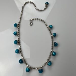 Photo detail:WOW! RETRO 1960S MULTI MOONGLOW BAUBLE CHARM BALL CHAIN NECKLACE