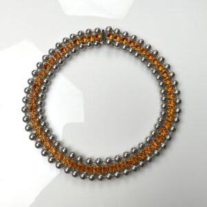 WOW! DEADSTOCK RHINESTONE CHOKER NECKLACE in SILVER, YELLOW