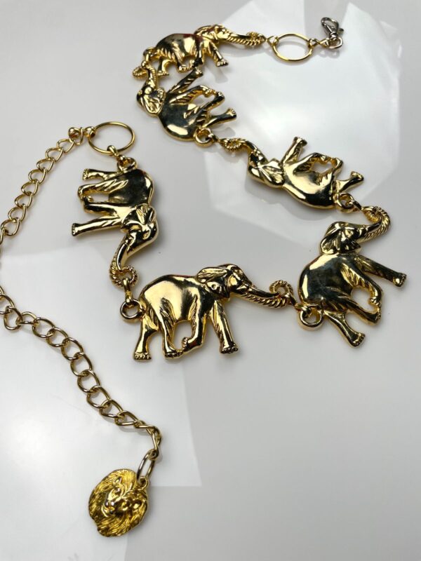 *AS-IS* HIGH POLISHED PLATED GOLD ELEPHANT CHAIN BELT