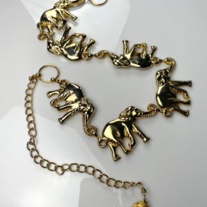Photo detail:*AS-IS* HIGH POLISHED PLATED GOLD ELEPHANT CHAIN BELT