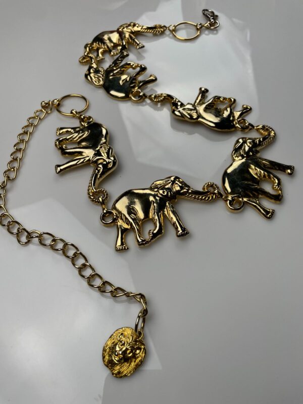 *AS-IS* HIGH POLISHED PLATED GOLD ELEPHANT CHAIN BELT