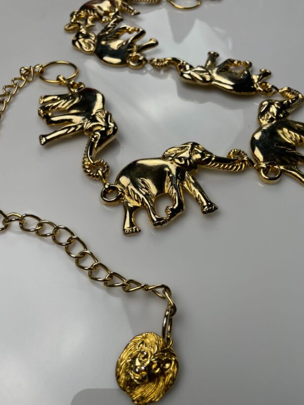 *AS-IS* HIGH POLISHED PLATED GOLD ELEPHANT CHAIN BELT