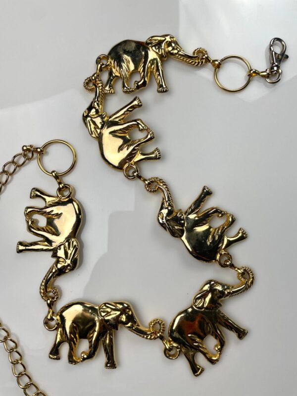 *AS-IS* HIGH POLISHED PLATED GOLD ELEPHANT CHAIN BELT