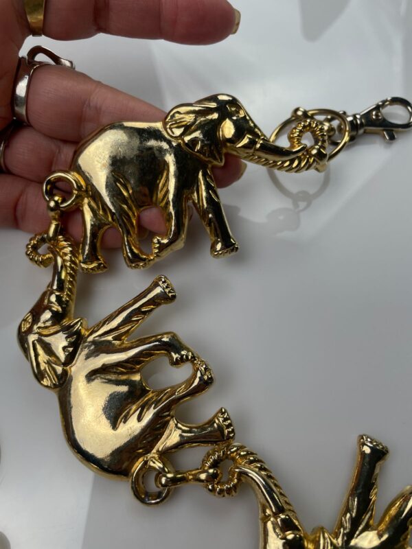 *AS-IS* HIGH POLISHED PLATED GOLD ELEPHANT CHAIN BELT