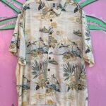 100% RAYON, ISLAND LIFE TONAL PRINT HAWAIIAN SHIRT, COCONUT BUTTONS