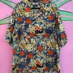 100% SILK 2006 MOTORCYCLE SANTA LET THE GOOD TIMES ROLL PRINT HAWAIIAN SHIRT